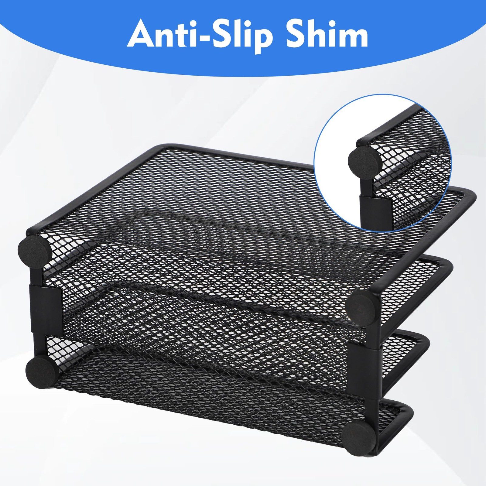 EASEPRES Desk Mail Organizer, Office Small Desktop Metal Mesh 1 Pack, Black