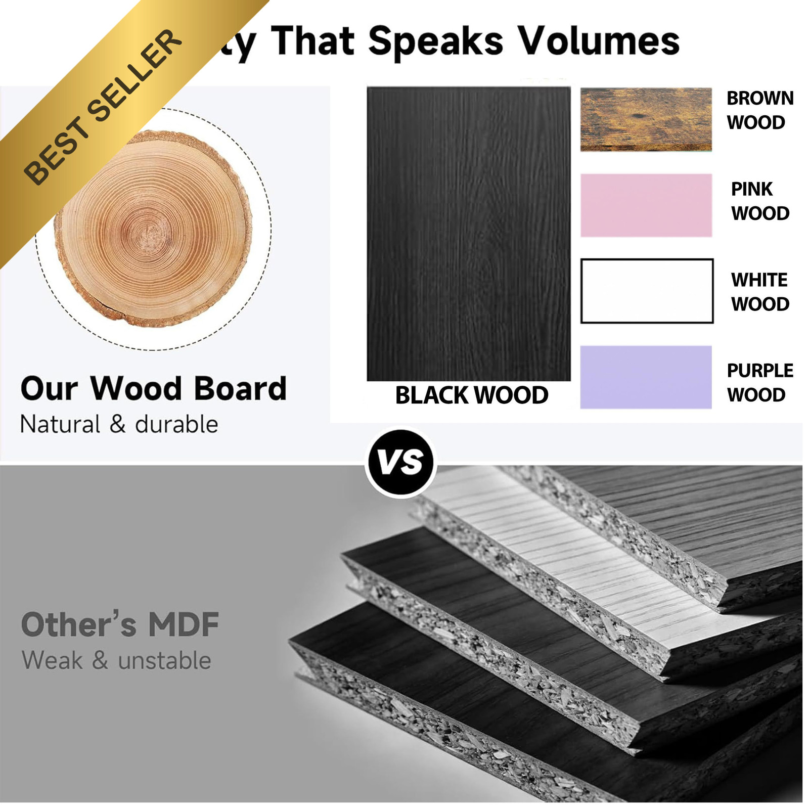OPNICE Desk Organizers and Accessories, Adjustable Computer Black Wood