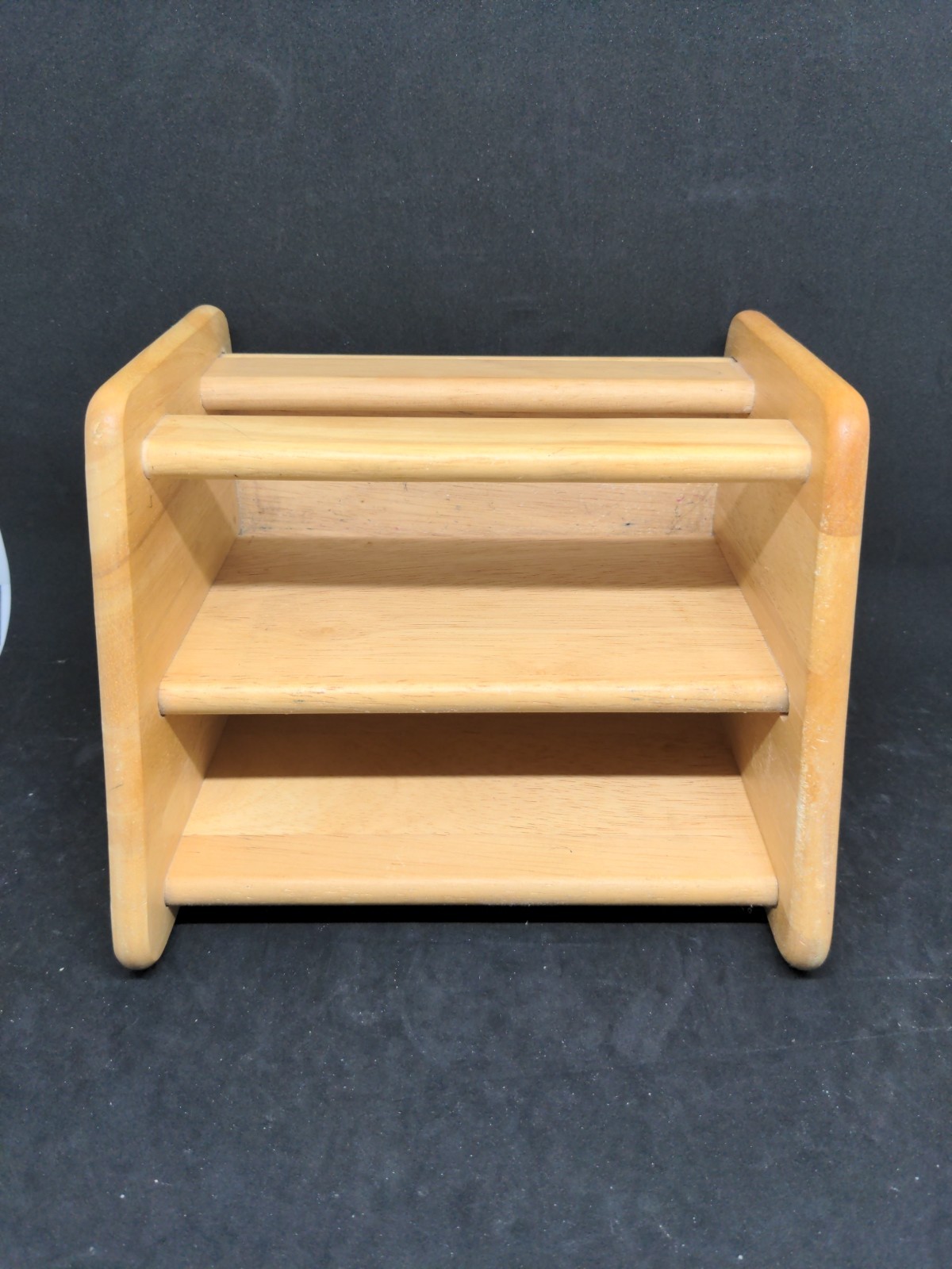 Two Compartment Oak Desk Organizer Wood 7″ x 6″ x 4.5″