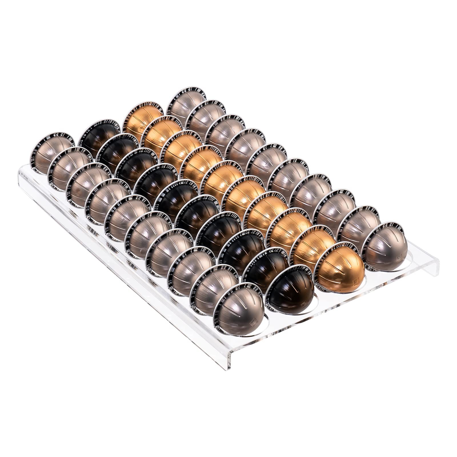 SUMERFLOS Coffee Pod Holder Storage Tray 40 Pods-1 Pack, clear-40 Pack
