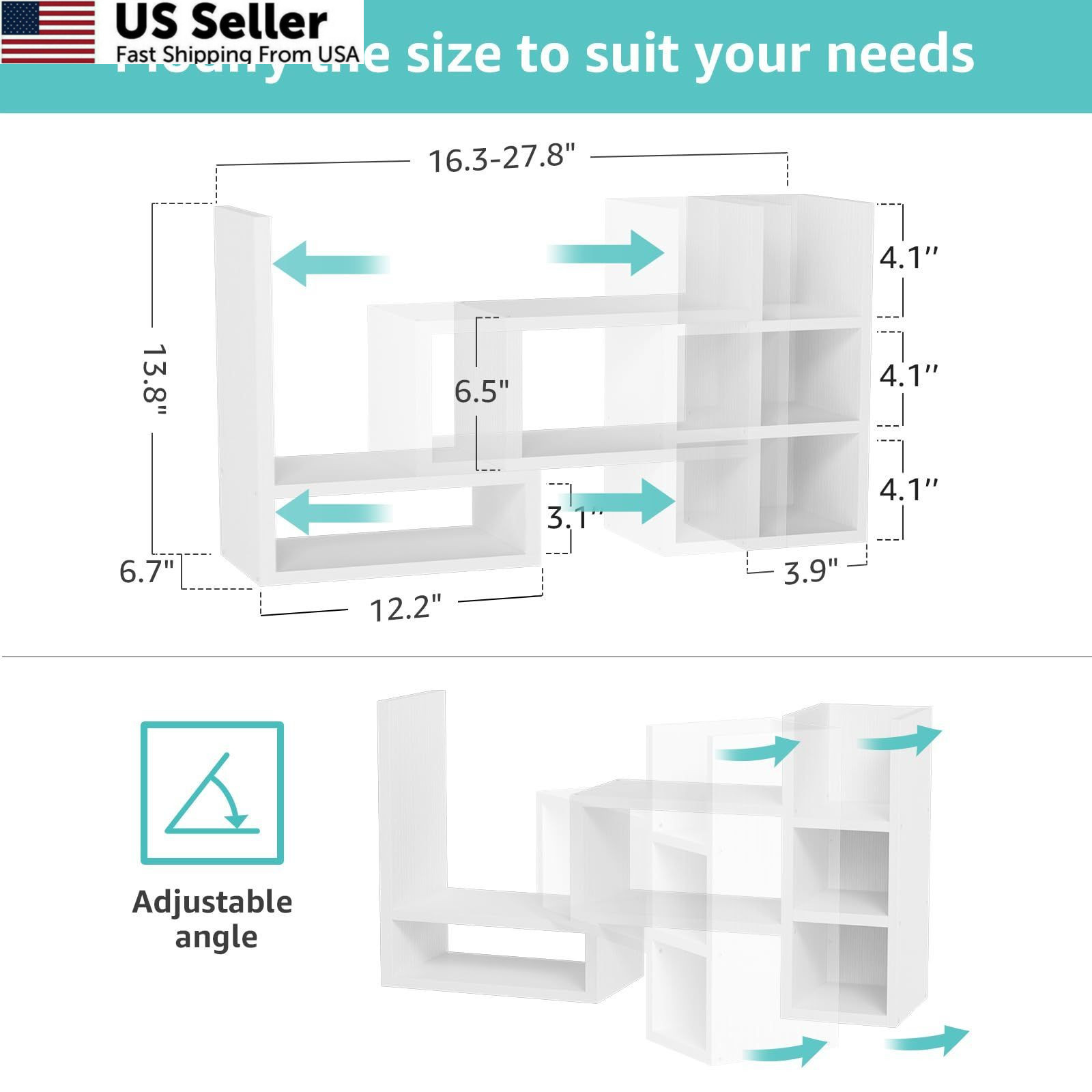 NUTIKAS Desk Shelves Desktop Organizer Shlef – White 13.8 Inches,
