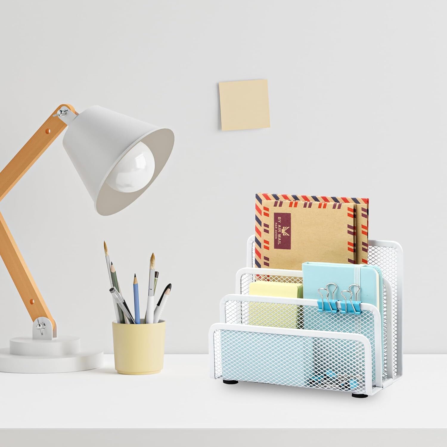 EASEPRES Desk Mail Organizer, Office Small Letter Sorter 1 Pack, White