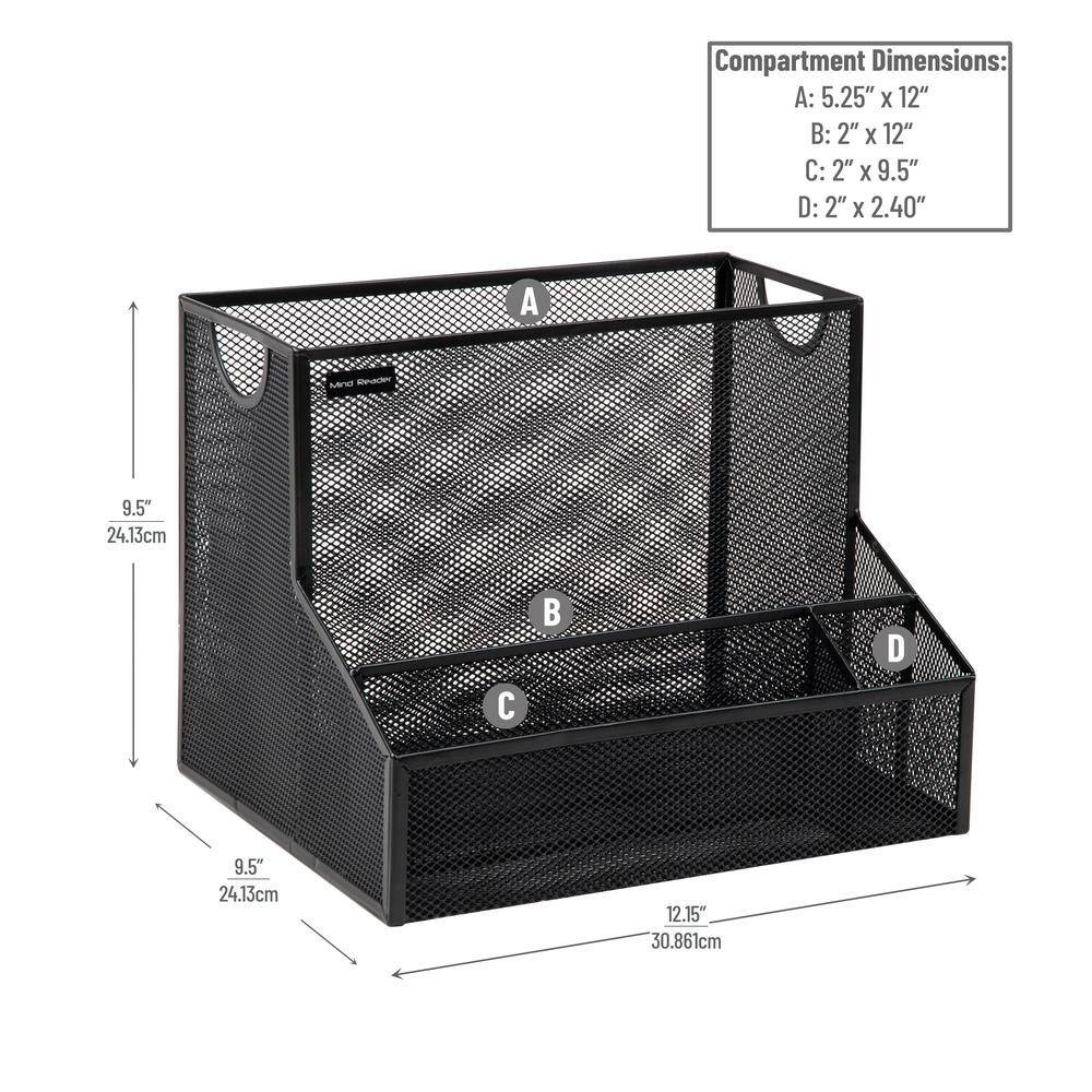 12.15 In. L X 9.5 In. W X 9.5 In. H Desktop Organizer, Vertical File Storage, Bl