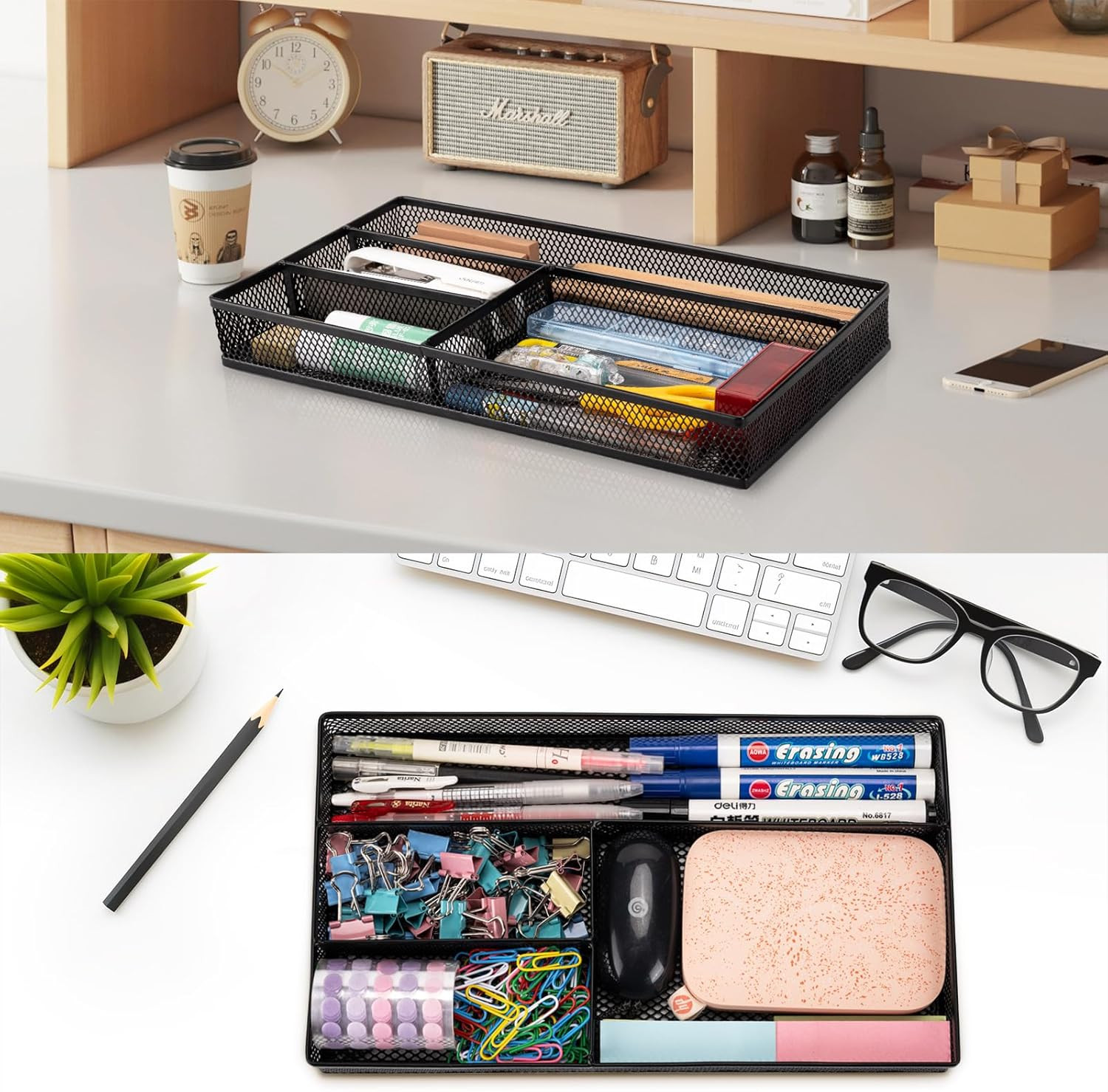 Desk Drawer Organizer Tray,Drawer Organizer for Office and Home,Desk Organizer w