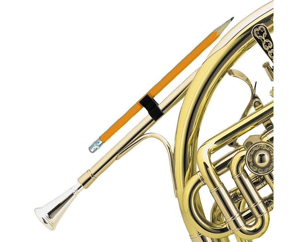 French Horn Trumpet Pen Clip Brass Music Pencil Holder 10PCS Black