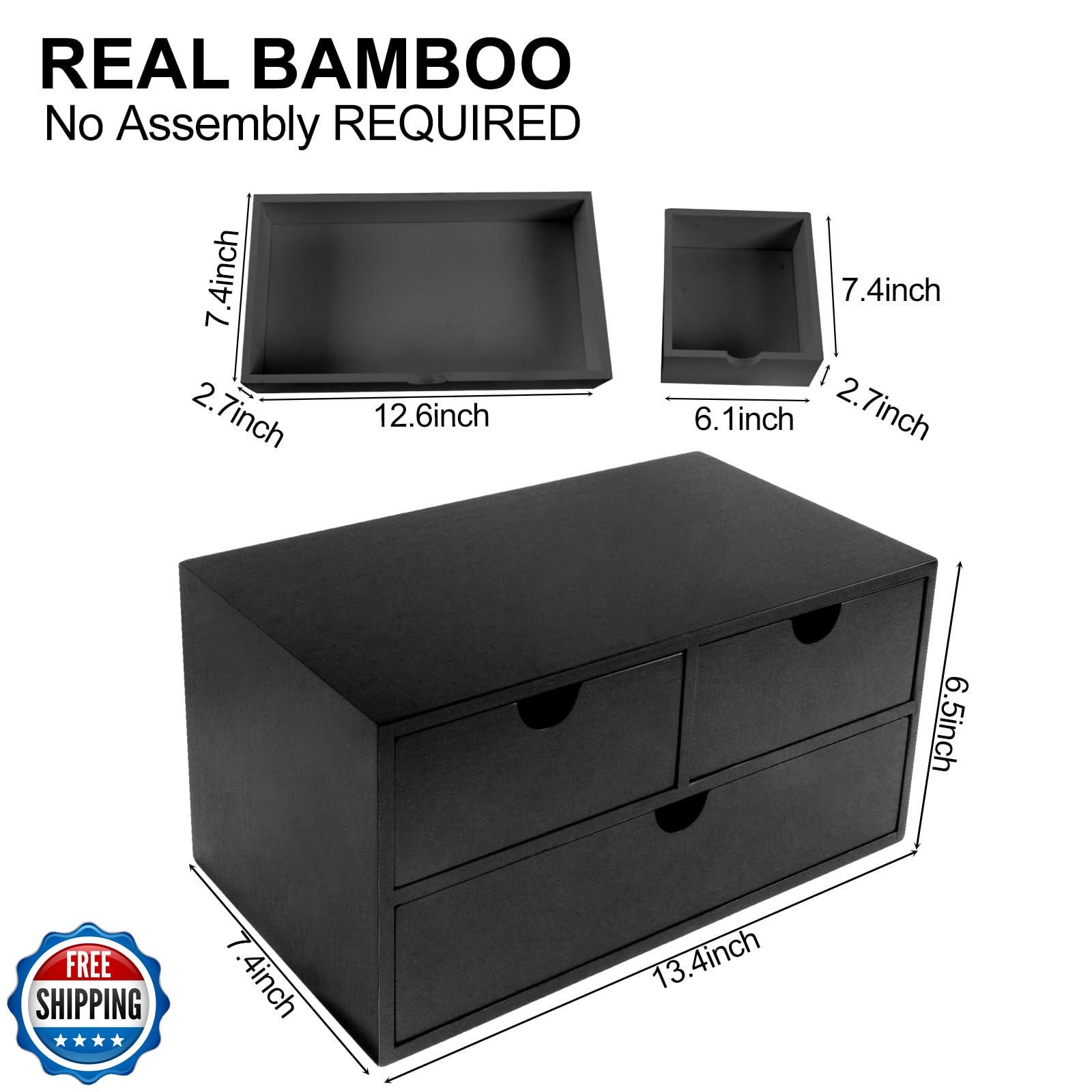 Charmewooden Desk Organizer with Drawers Countertop Drawer Organizer Drawers