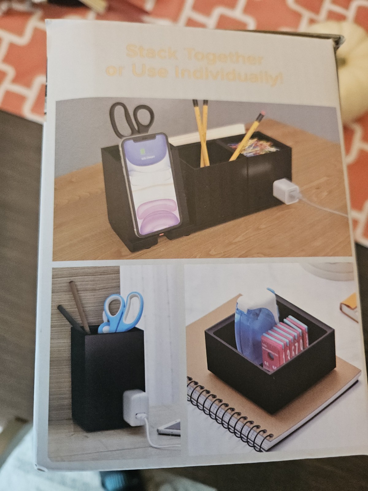 Bostitch Konnect 4-Piece Wireless Desktop Charging Desk Organizer NEW!