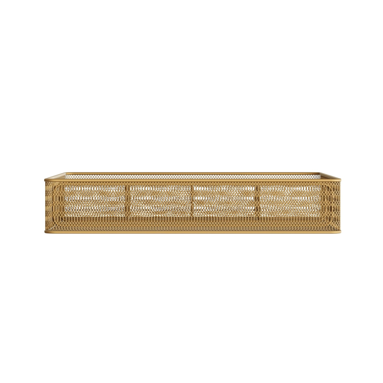 Martha Stewart Ryder Gold Mesh Metal 6 Compartment Large Desk Drawer Organizer