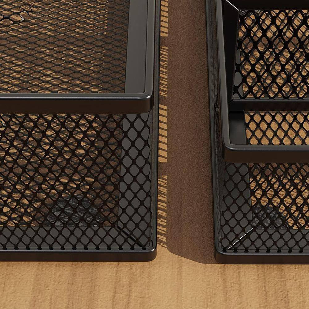 3 Pcs Metal Mesh Office Drawer Organizers，Desk Drawer Organizer Set，Black