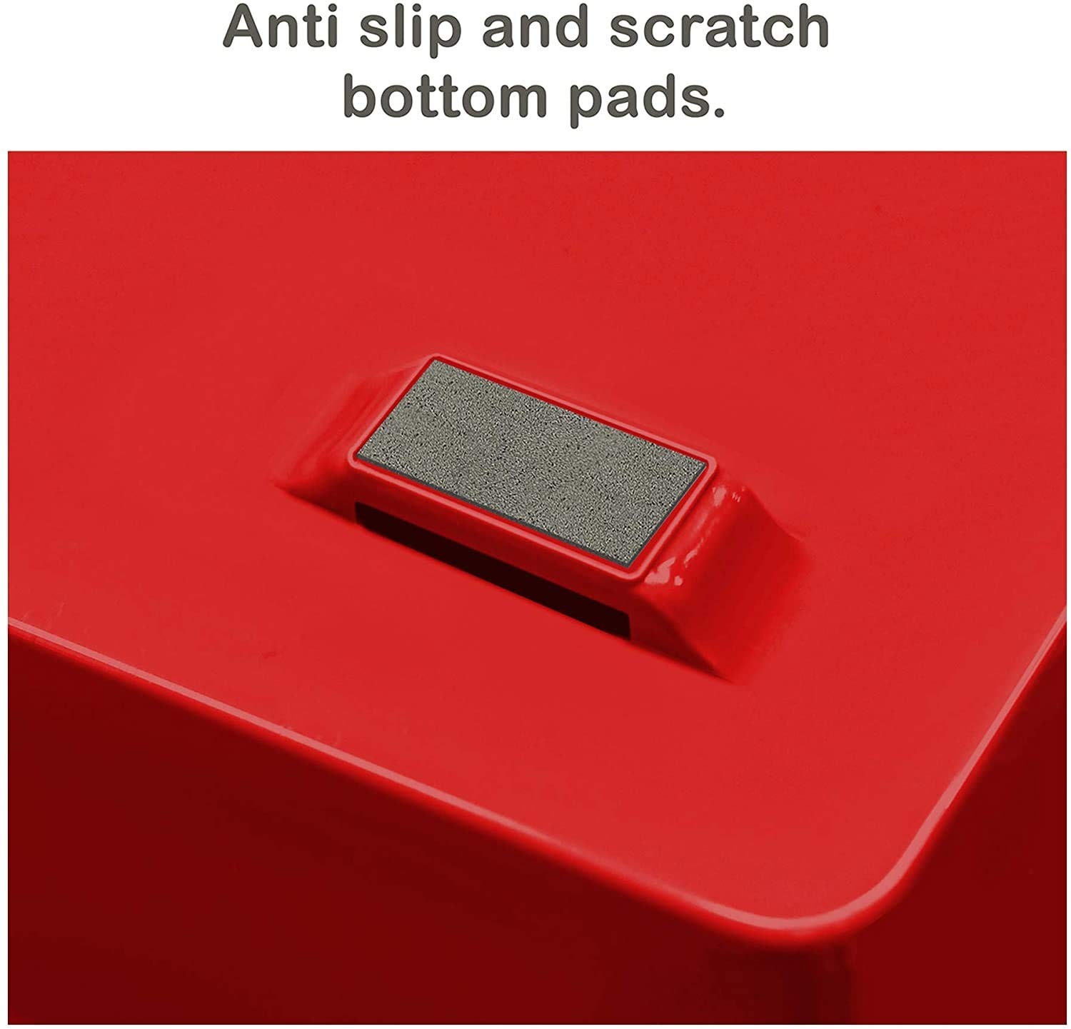 Solid Red Plastic Facility 3Tier Side Load Letter Size A4 Desktop File Organizer