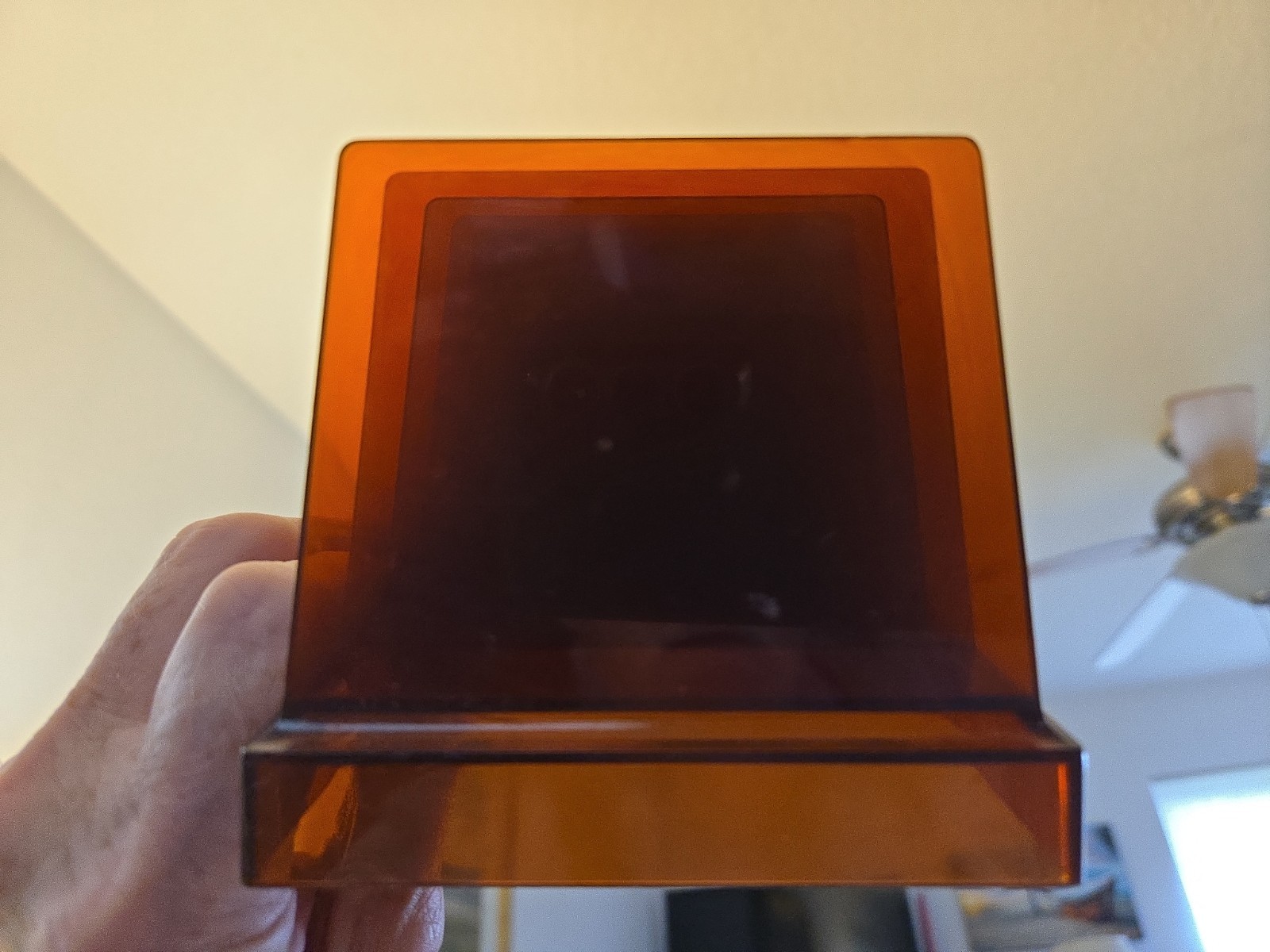 Vintage MCM Rogers Amber 5-Slot Desk Organizer Letter/Mail Sorter Item #2525