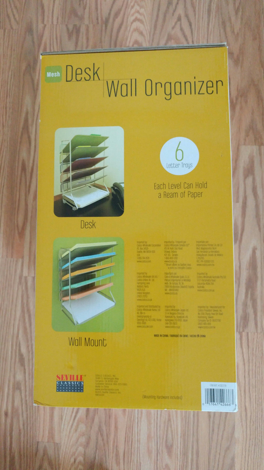 Seville Classics Mesh Letter 6-Tray Desk Wall Organizer Office Home New