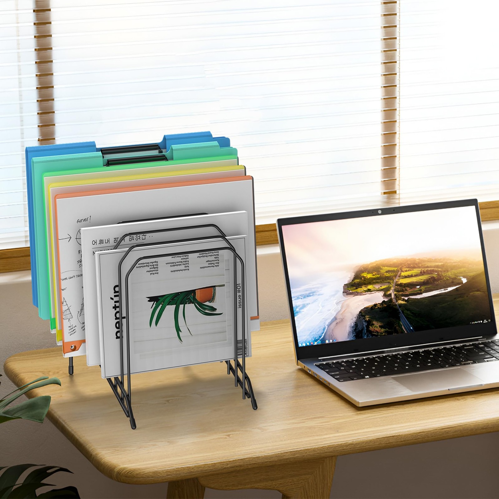 MINDEPOT Incline Sorter Desk 7.4 inches x 10.8 x 12.6 inches, Black