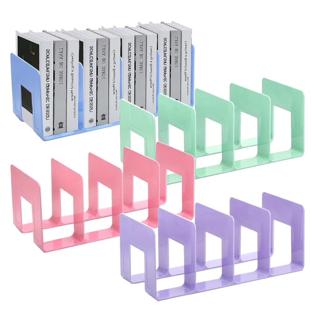 4 PCS Acrylic Desk File Sorter Desktop Organizer 4 Section Clutch Divider