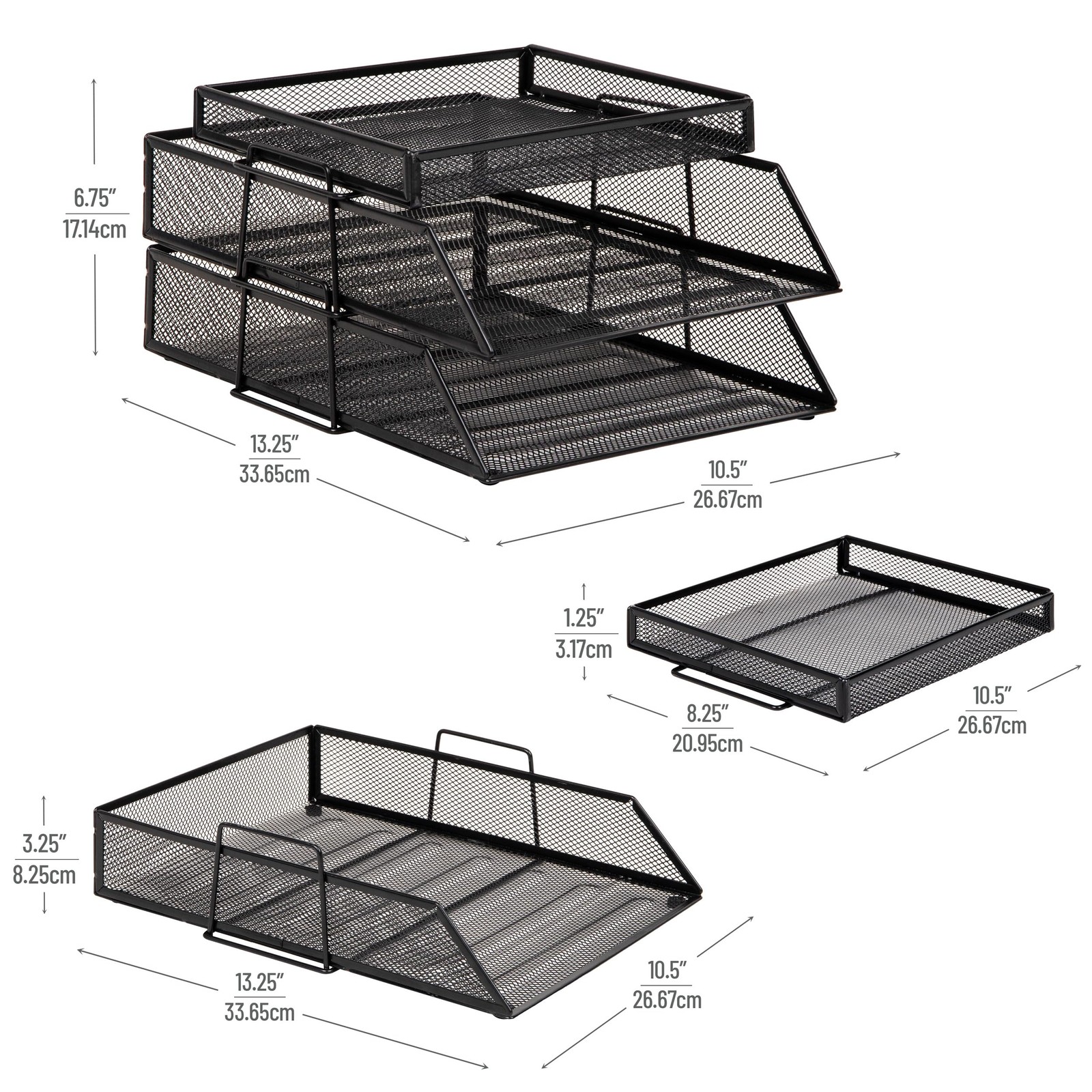 Mind Reader 2 Tier Paper Tray with Top Supply Compartment, Desktop File Organ…