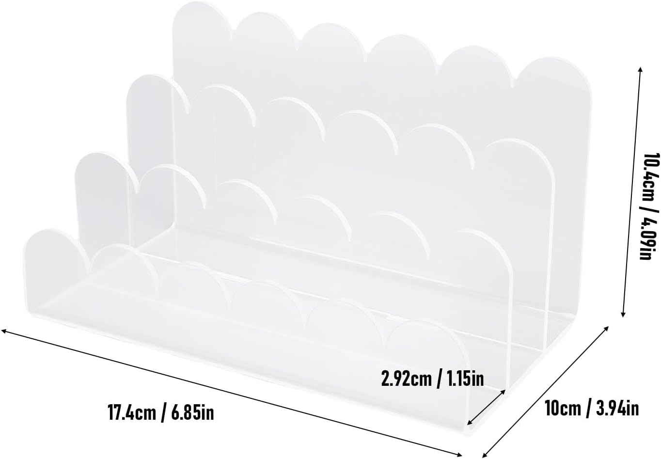 Generic Mail Organizer for Desk, 3 Compartment Acrylic Desktop File Sorter, Mult