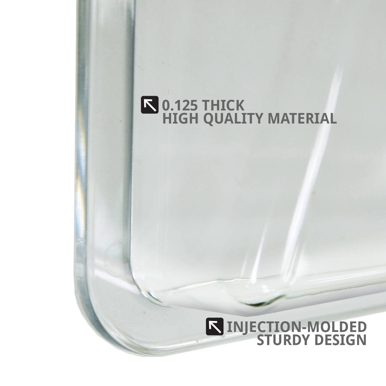 Azar Displays Clear Plastic Wall Mount File Holder with Suction Cups, 4-Pack