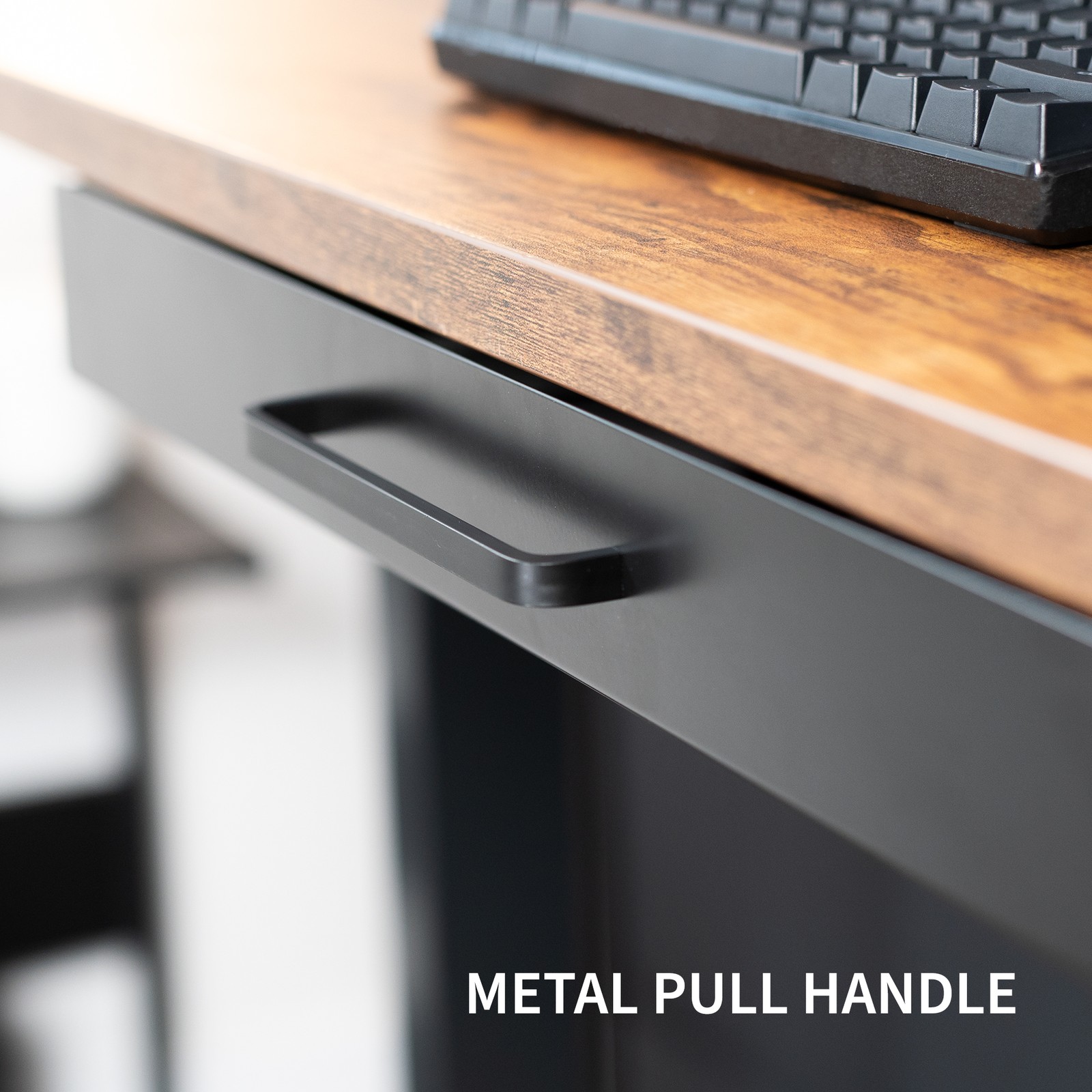 VIVO Black 22″ Space Saver Sliding Under Desk Storage Drawer with Pull Handle