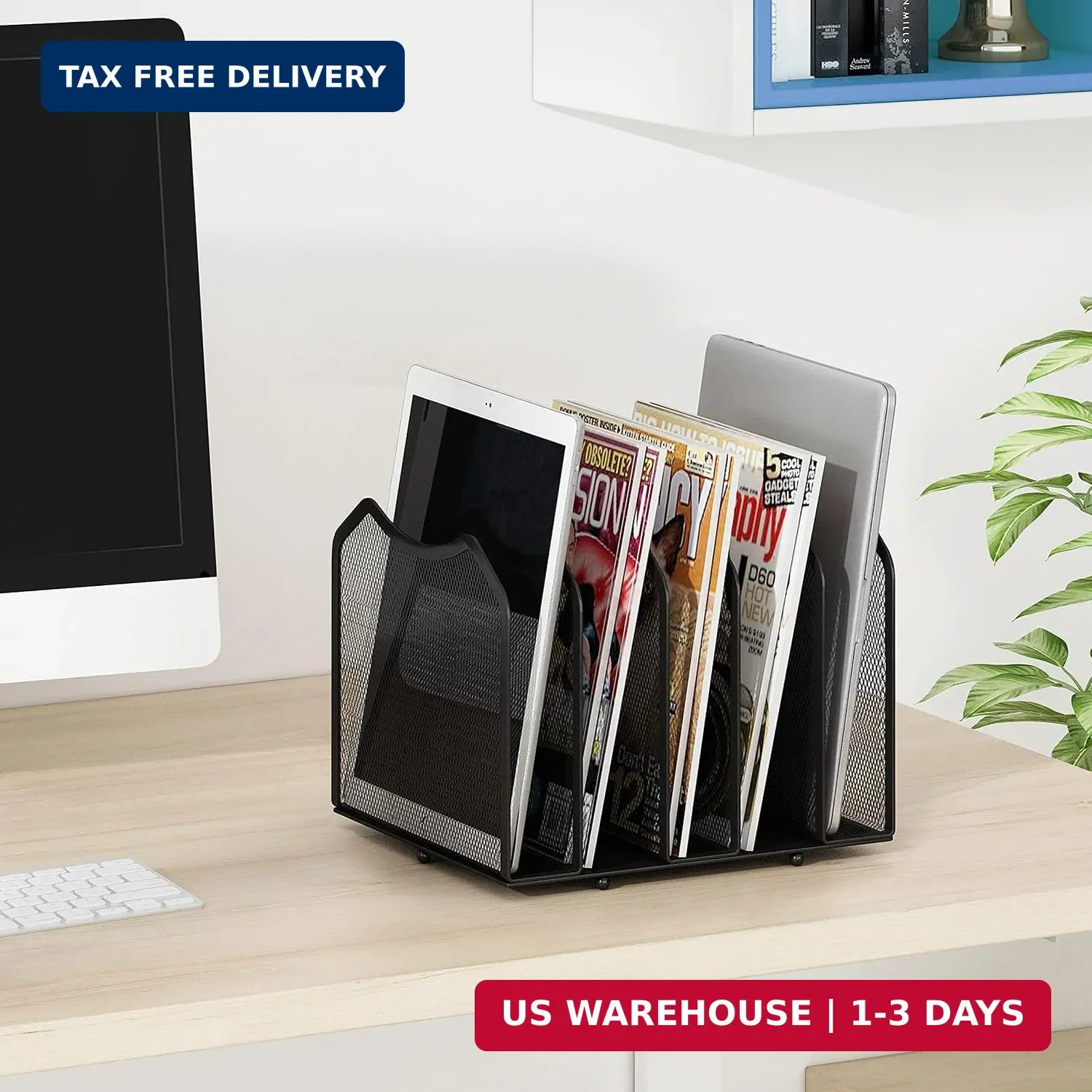 Simple Trending 5-Section File Organizer for Desk, Vertical File Sorter for Offi