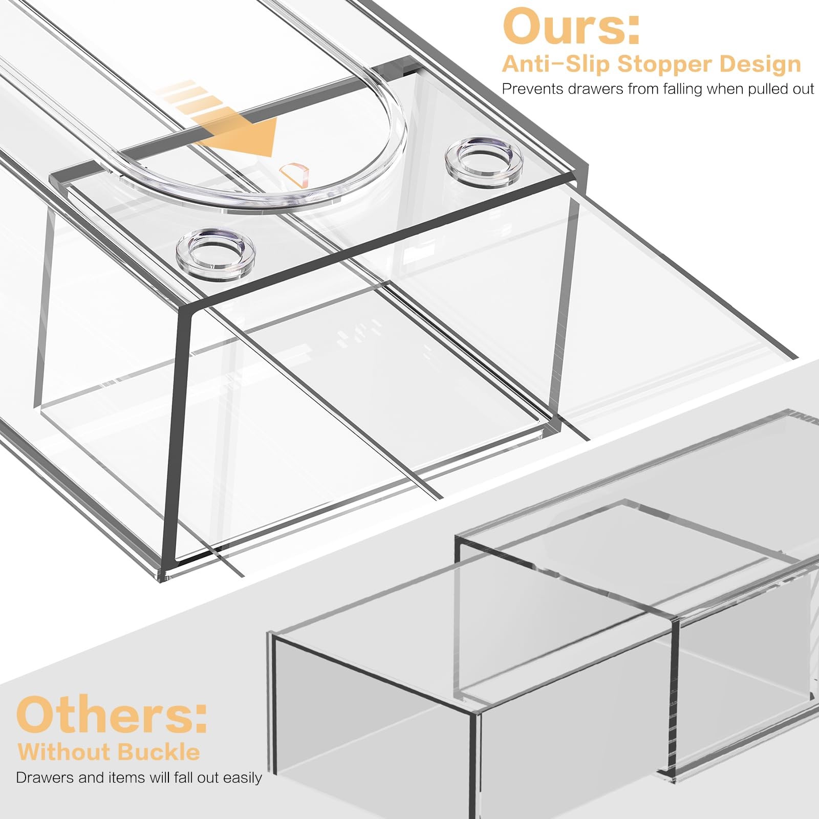 Desk Organizer with 14 Drawers, FODIENS 14 Packs 14 Transparent