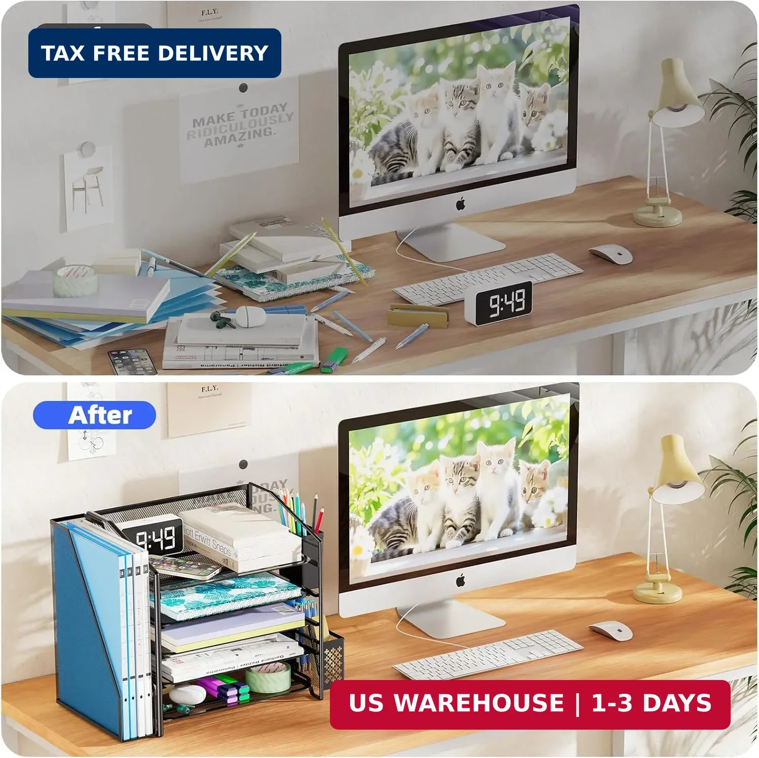 Simple Trending Desk Organizers and Accessories, 5-Tier Desk File Organizer, Pap