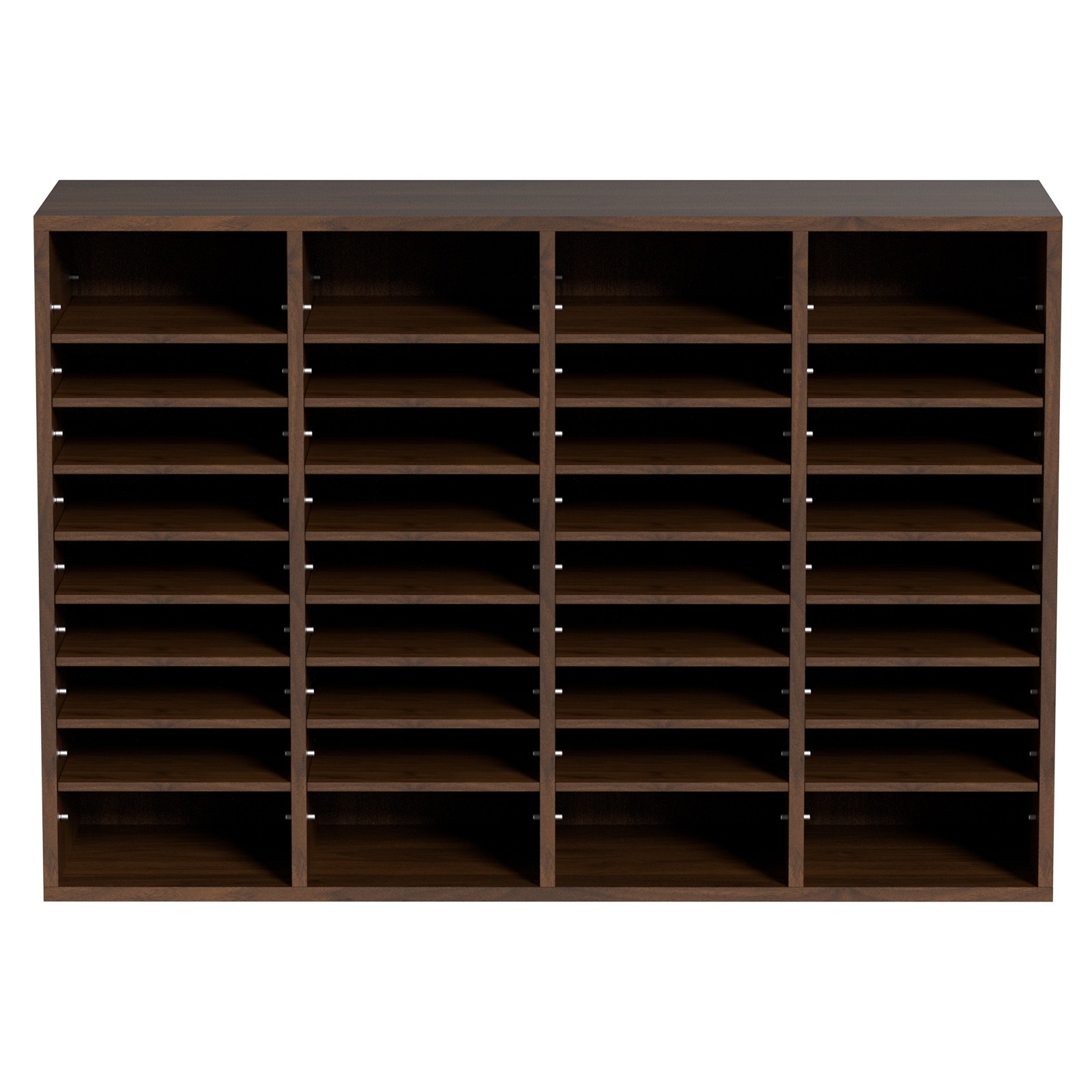 VEVOR Wood Literature Organizer Adjustable File Sorter 36 Compartments Brown