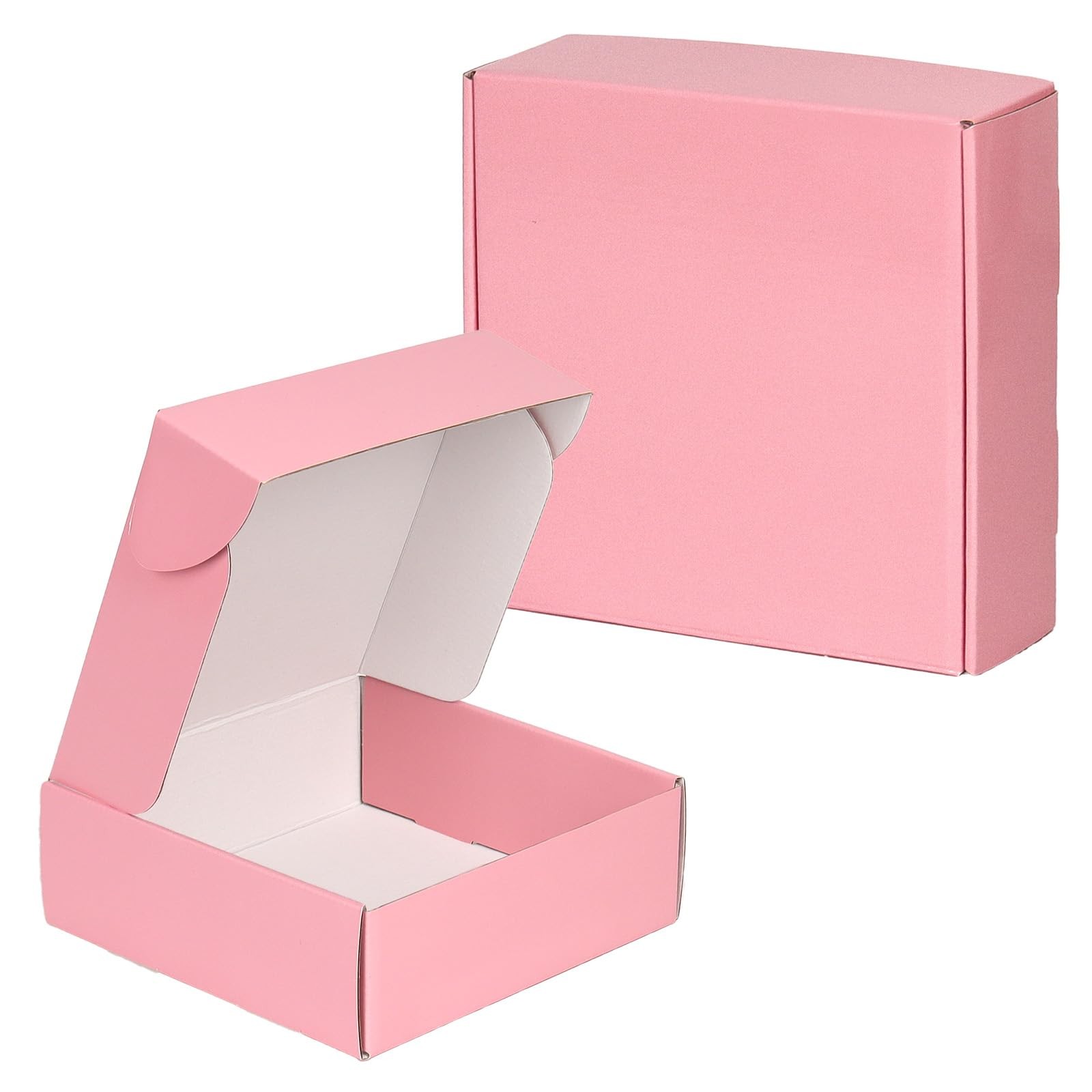 OUGEBOX Pink Shipping Boxes Small Business 6x6x2 30 Pack Corrugated Cardboard Ma