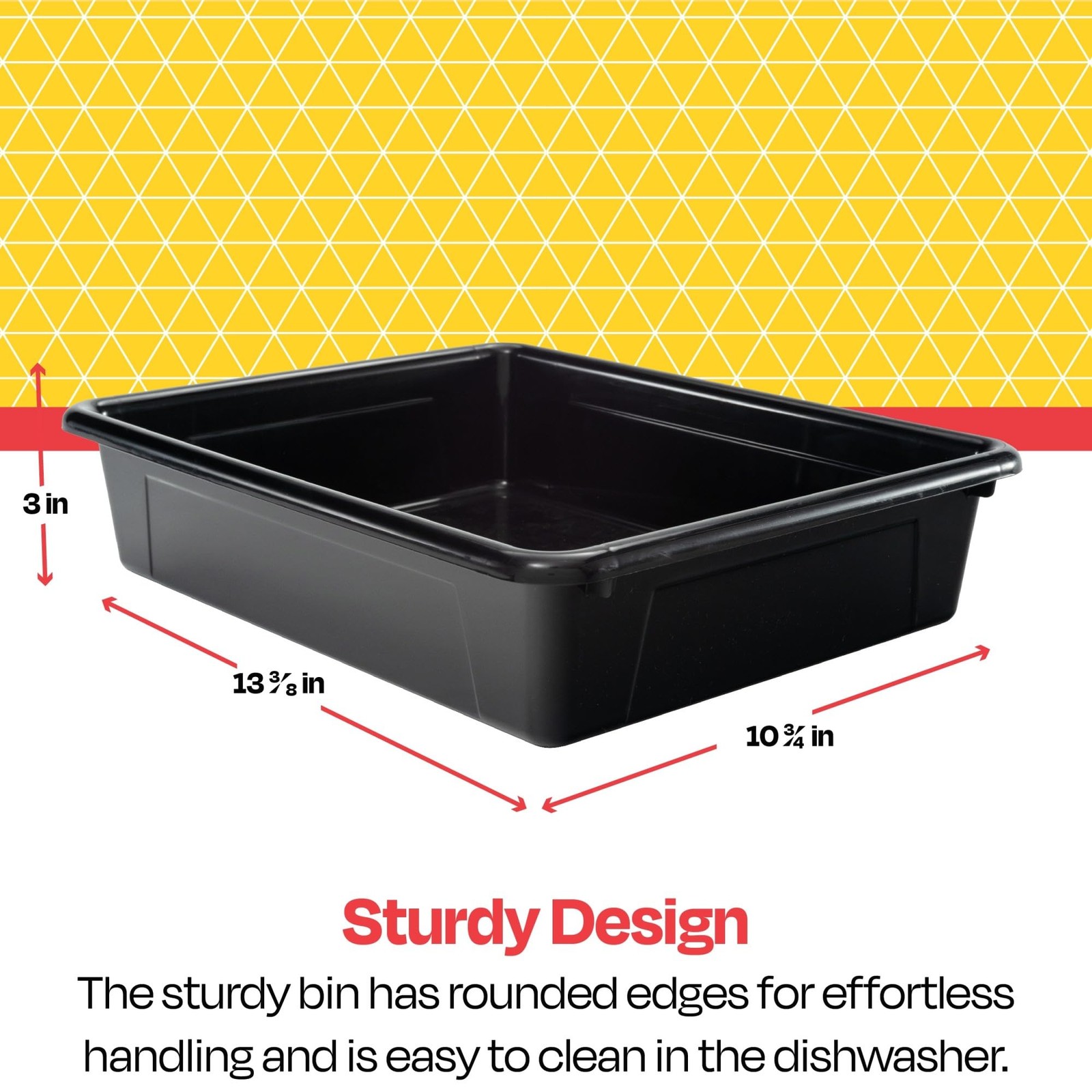 Storage Tray, Letter Size, 10 x 13 x 3 Inches, Black (1 Tray only)