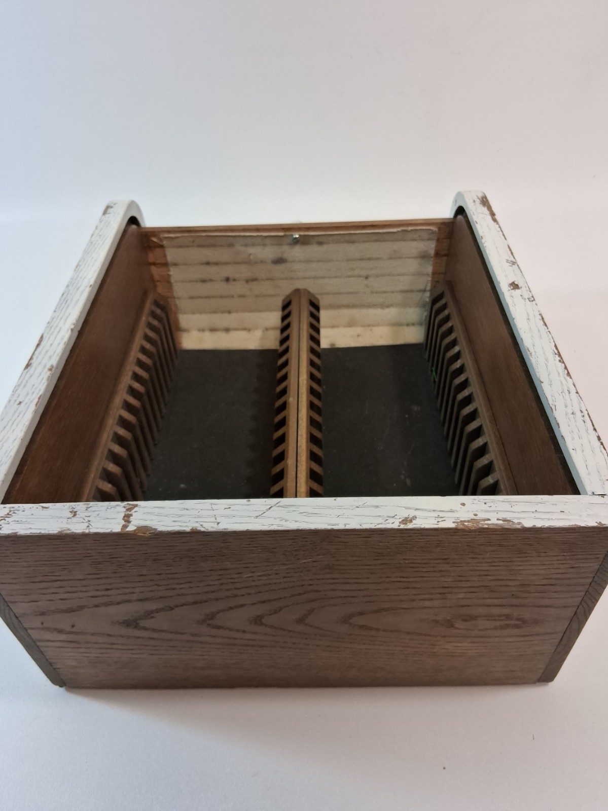Wood Roll Top 36 CD Storage Box Desk Storage tower Organizer Solid wood Oak