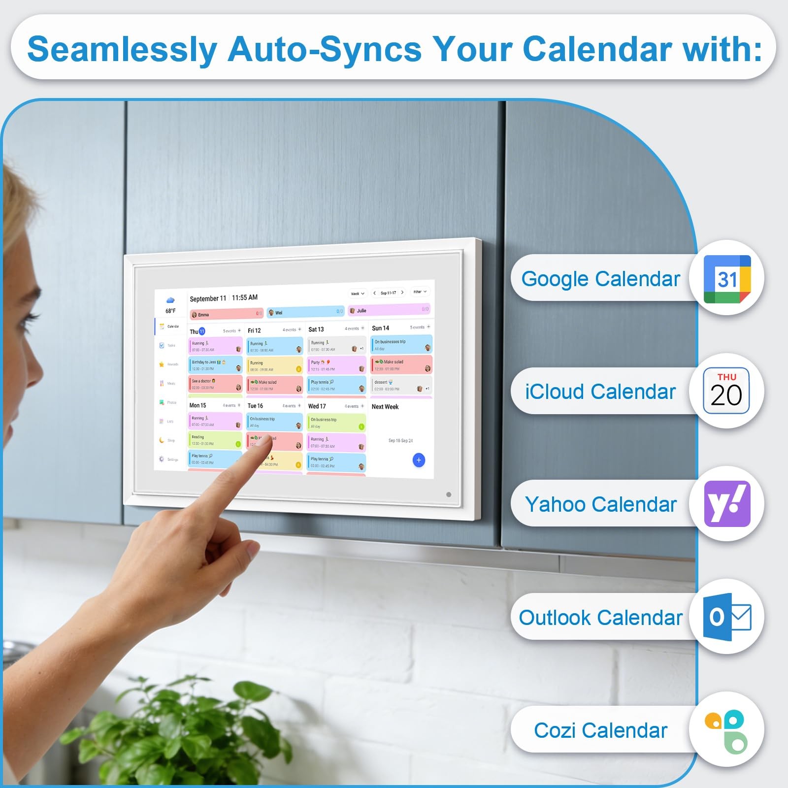 10.1 Inch Digital Calendar+Digital Picture Frame, 2026 Desk Calendar Smart Wi…