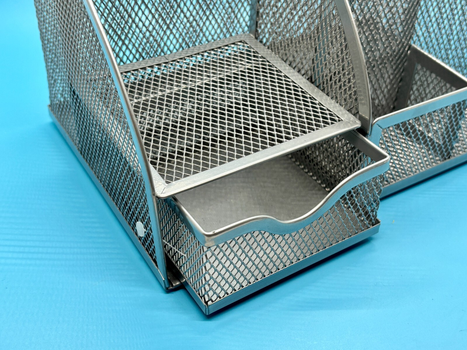 Annova Silver Wire Mesh Desk Organizer 6 Compartments + Drawer – NEW!