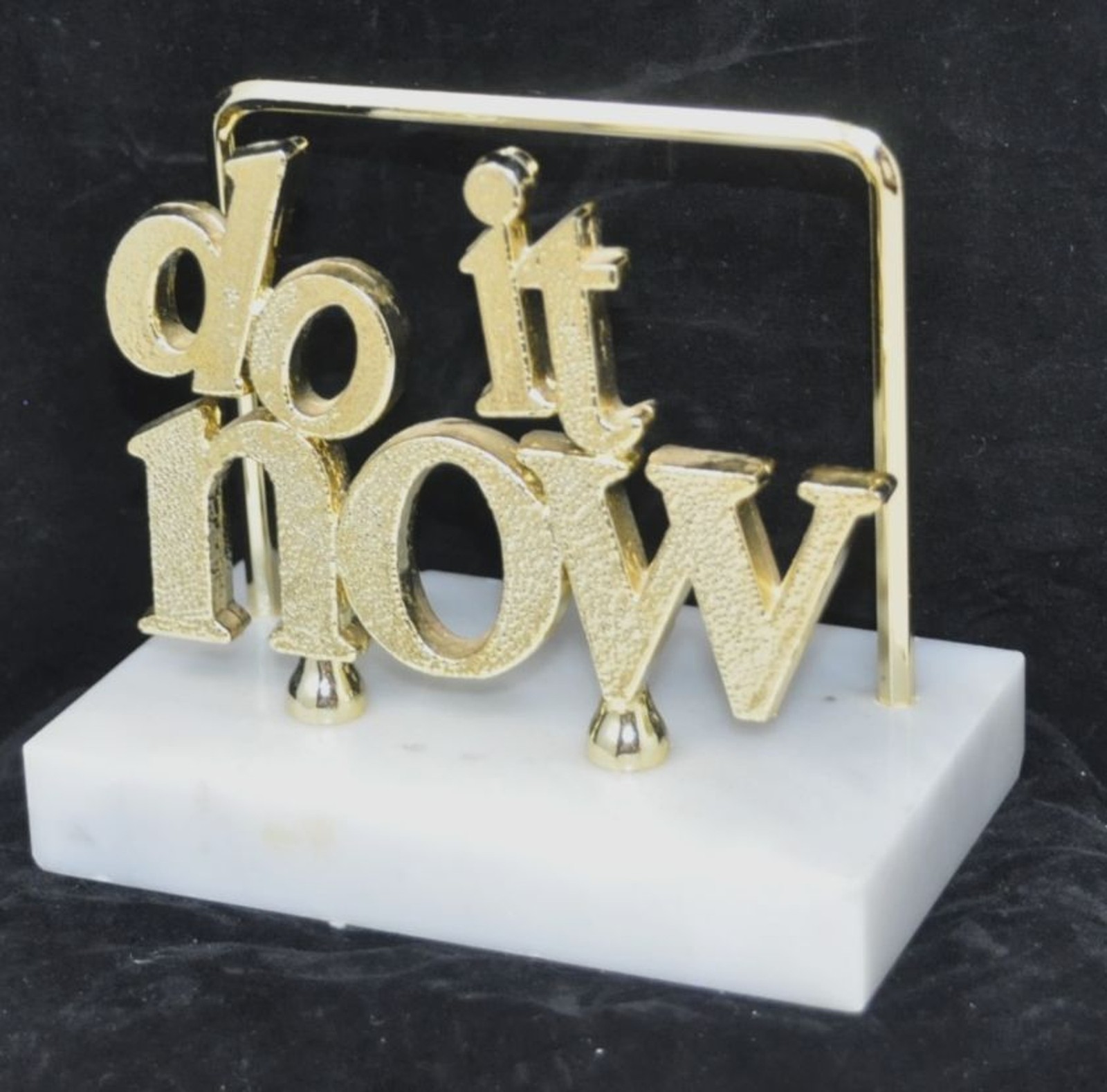Vintage Letter Holder DO IT NOW Marble Base Italy MCM Office Desk Organizer