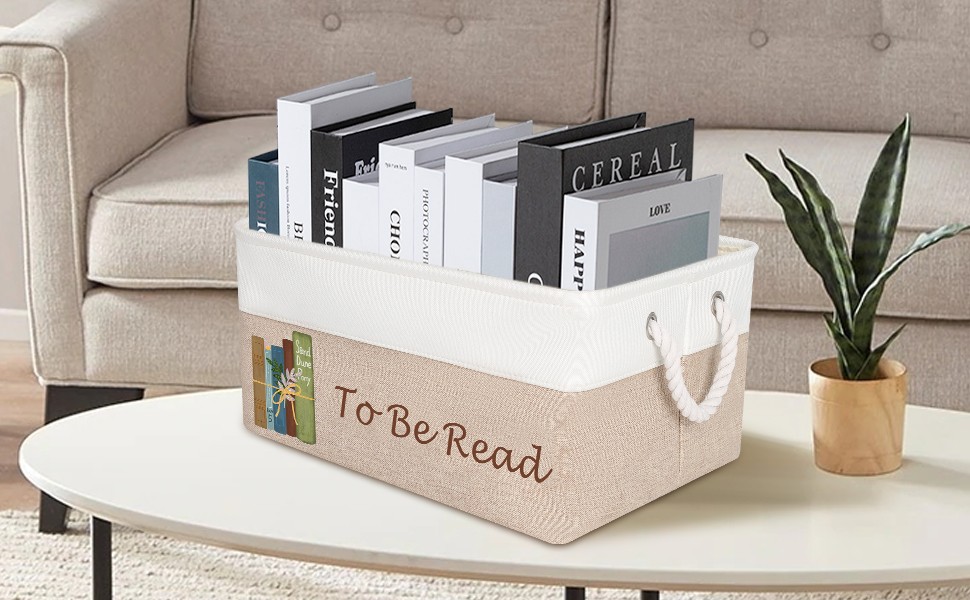 TBR Book Organizers and Storage Basket ,Collapsible Storage Basket for Books