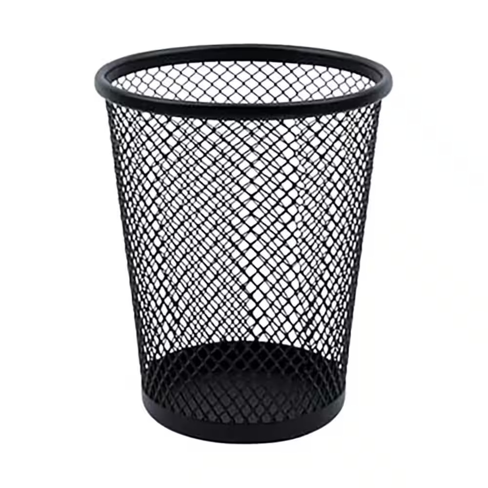 1 Pack Wire Mesh Black Pencil Pen Holder Cup for Desk Organizer Office Accessori