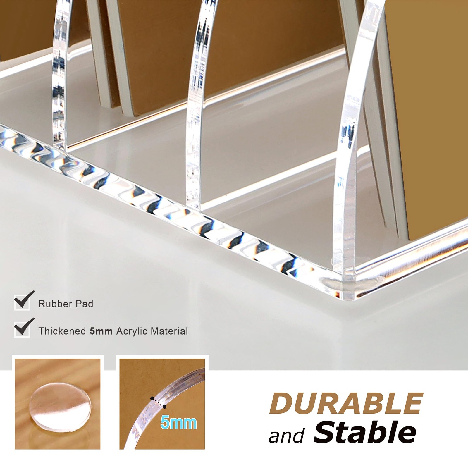 SANRUI Acrylic Magazine File Holder, 6 10.43 x 6.89 x 6.29 inches, Clear
