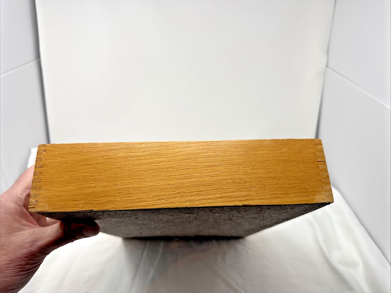 Vintage Hedges Files 1721 The Line Dovetail Oak Wooden Box Letter File Desk Tray