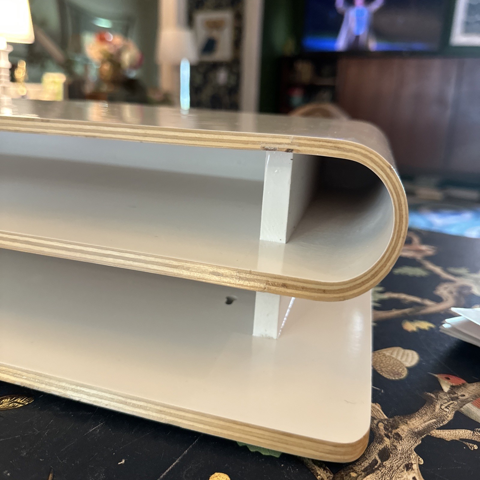 Anthropologie Desk Organizer Monitor Stand Modern White Workspace Style 58644253