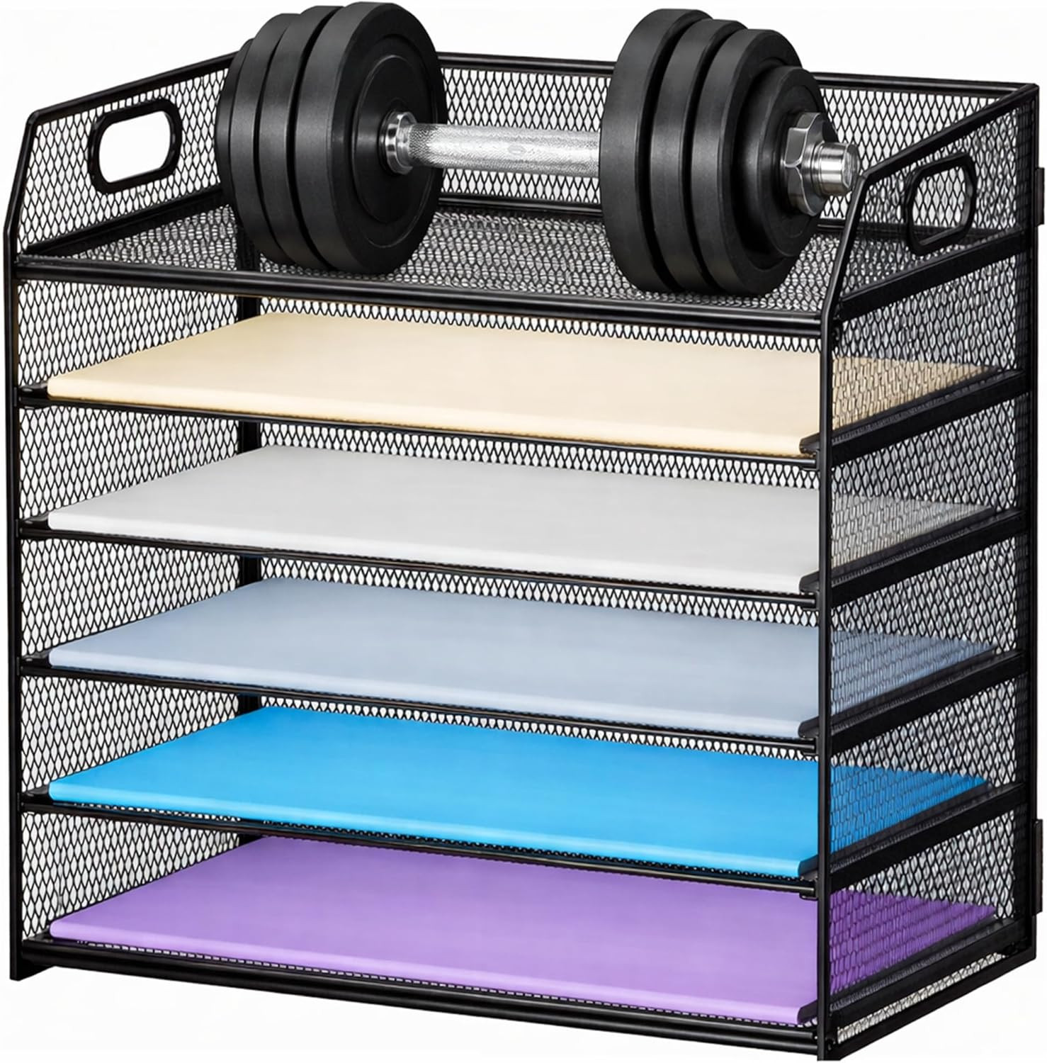 6 Tier Desk Organizer, Heavy-Duty Thick Metal Letter Tray Organizer, Large Capac