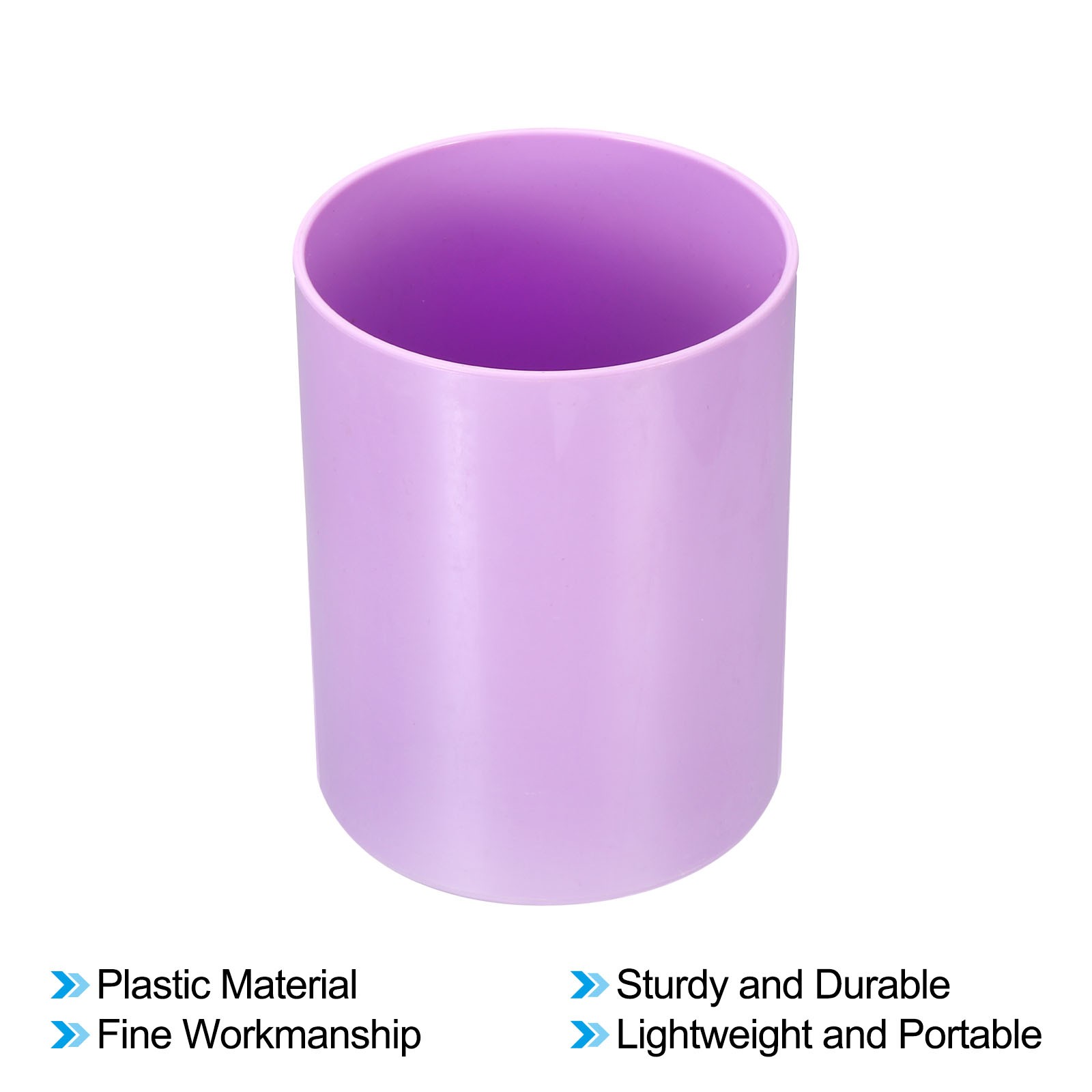 Pencil Holder Plastic Makeup Brush Holder Round Desktop Organizer Purple