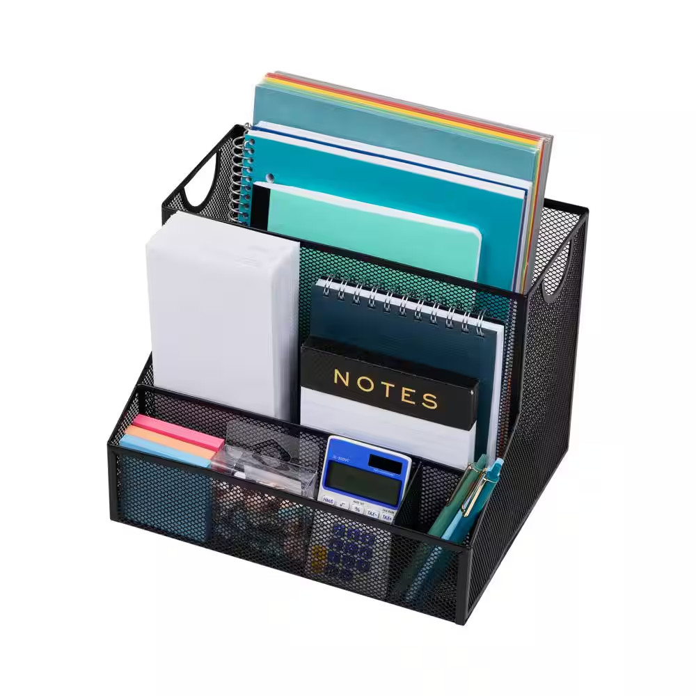 12.15 In. L X 9.5 In. W X 9.5 In. H Desktop Organizer, Vertical File Storage, Bl