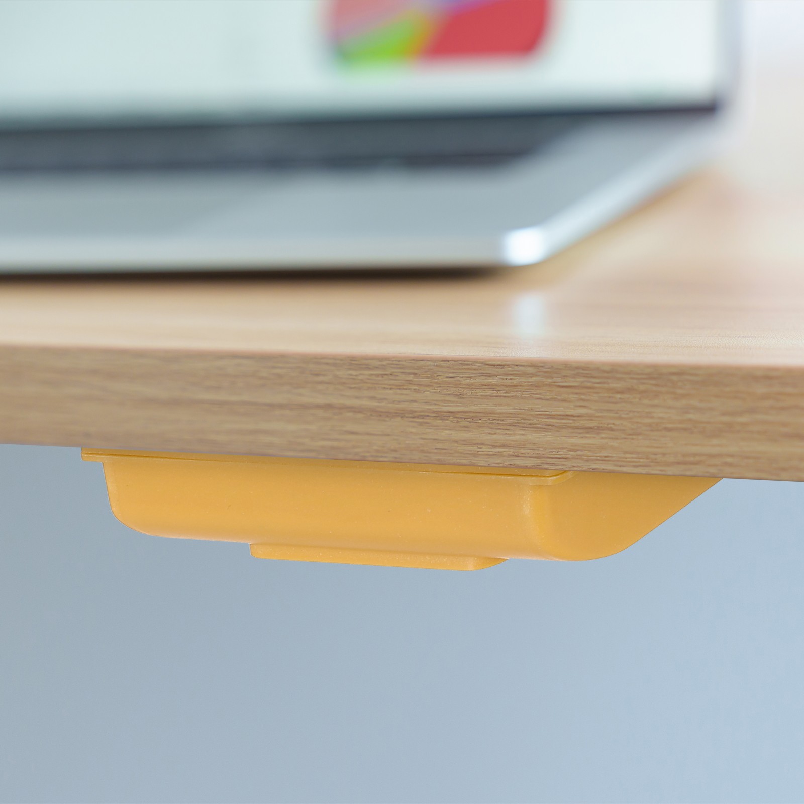 Self-Adhesive Under Desk Drawer for Standing Desk Office, Yellow, Large