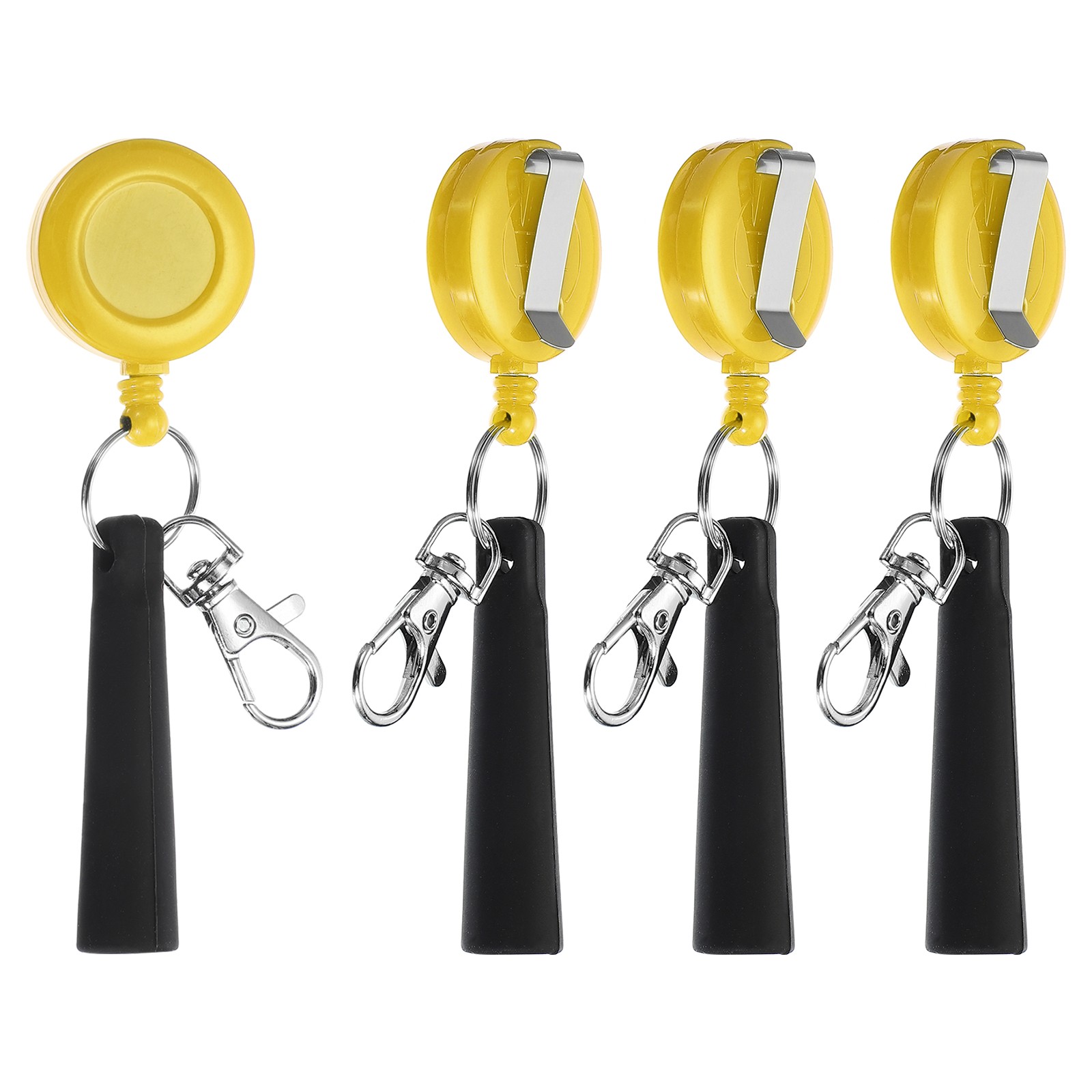 Retractable Pen Holder, 4pcs Pull Pen Pencil Holder Elastic Silicone, Yellow