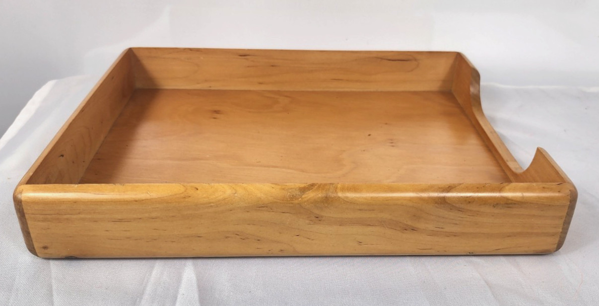 vintage Eldon ? Woodline Solid Birch ? Maple ? Wood Desk Document Letter Tray