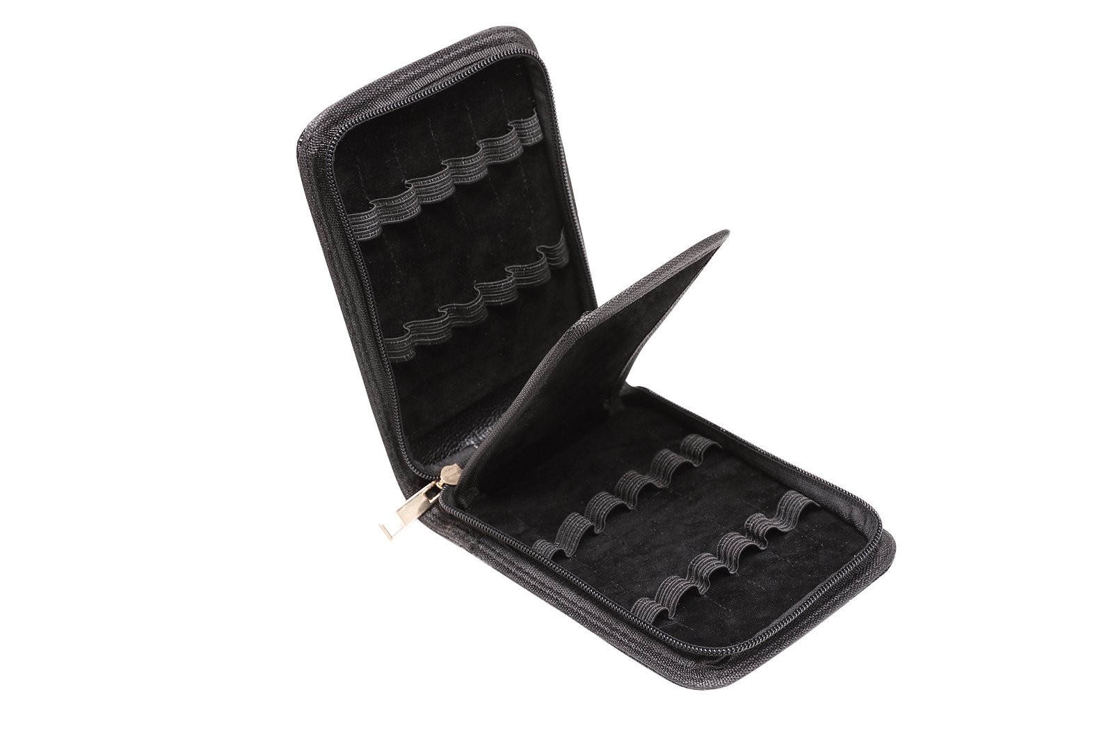 Topoomart Fountain Roller Ball Pen Case Holder PU Leather Bag for 12 Pens Black