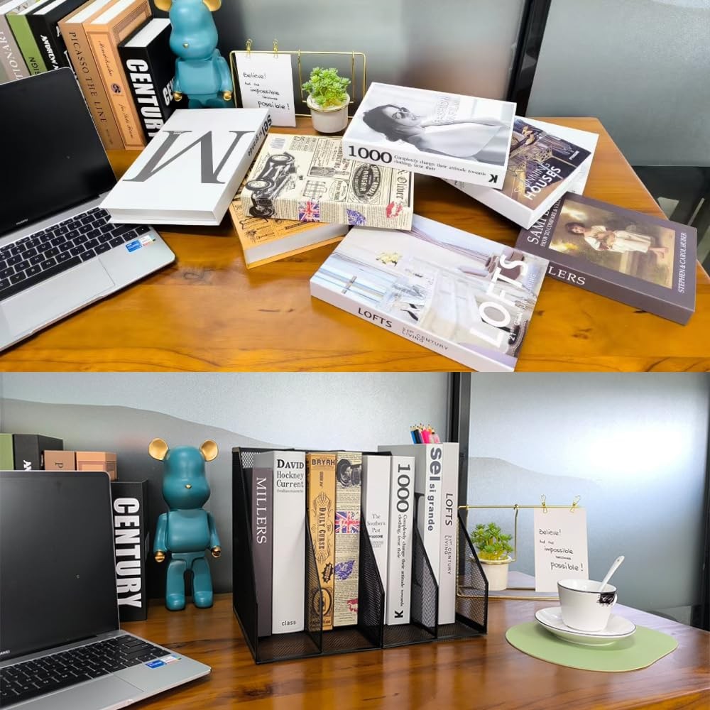 2 Set Desk Organizers, Metal Desk Magazine File Holder and 1 Pen Holder, 2 Co…