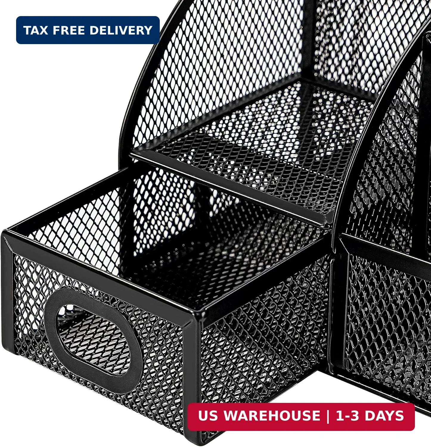 Amazon Basics Mesh Pen Holder and Desktop Desk Organizer, Office Caddy Storage f