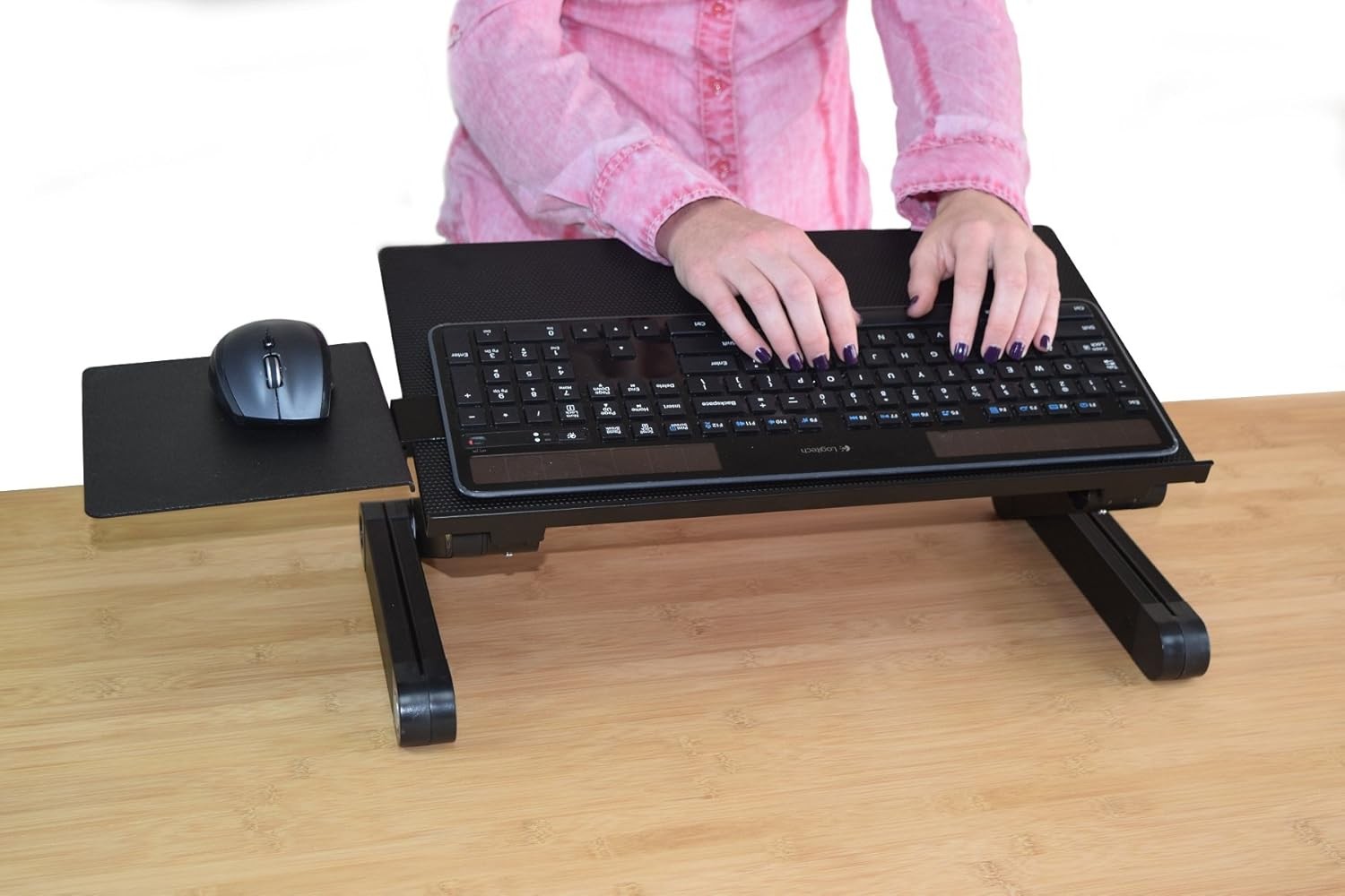 WorkEZ Adjustable Computer Keyboard Stand for Desk, 18L x 11W inches, Black