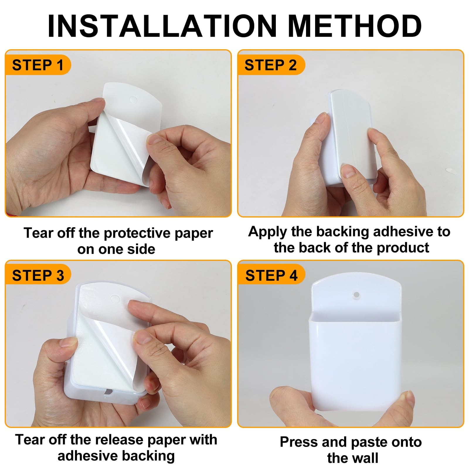 2 PCS Self Adhesive Remote Holder Wall Mount Control Holders Small Wall White
