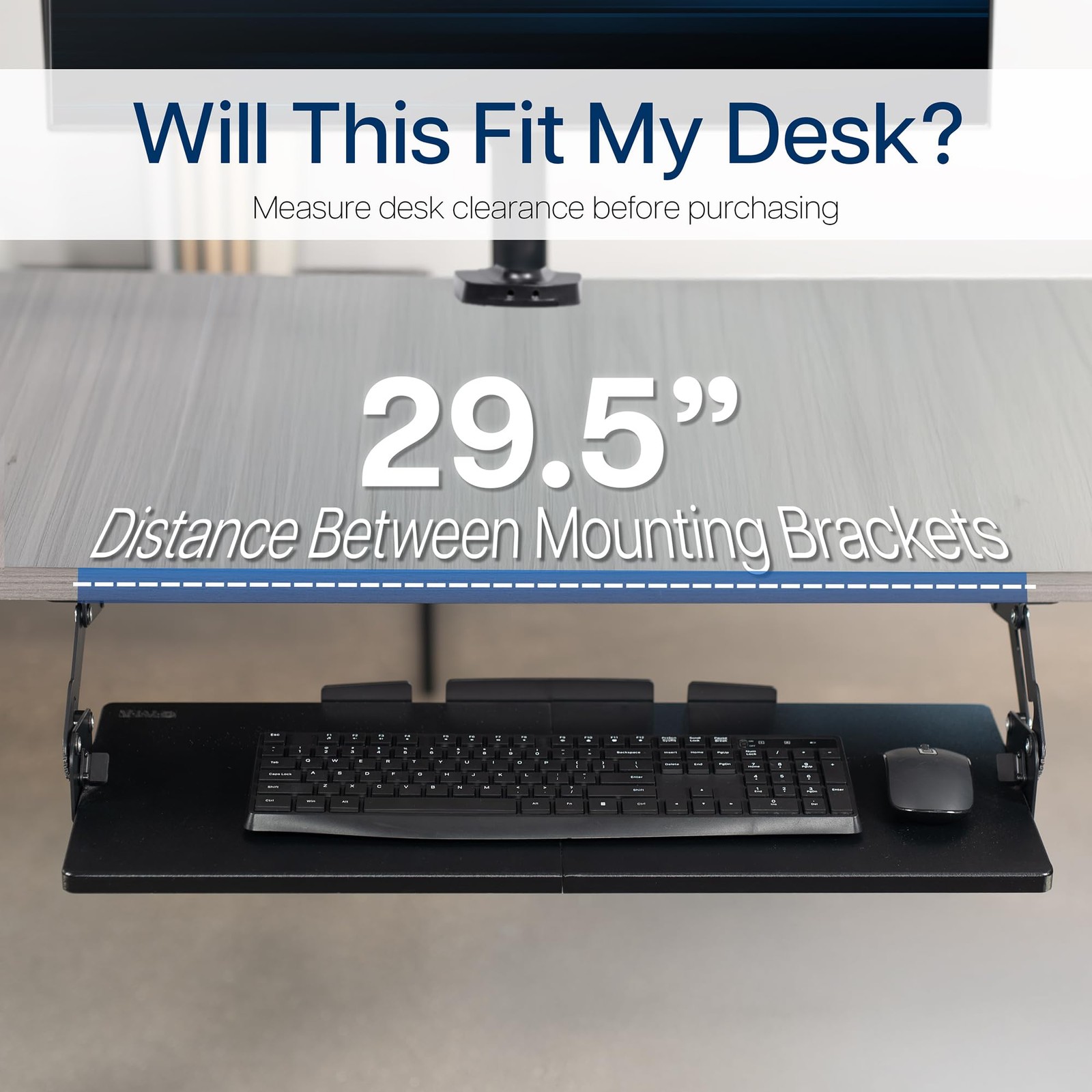 VIVO Large Under Desk 27 x 11 inch Computer Keyboard and Mouse 27 inch, Black
