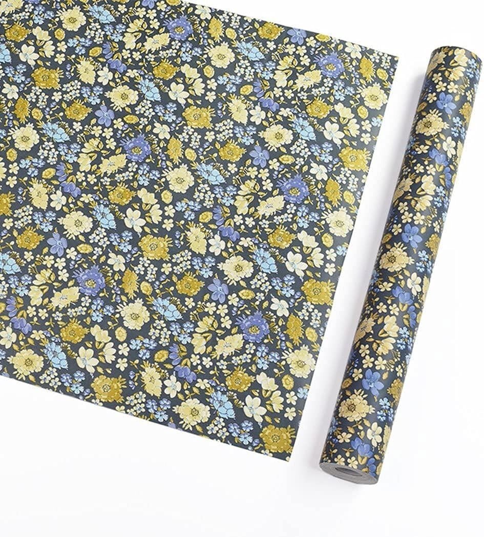 Self Adhesive Vintage Dark Floral Contact Paper for Walls and Furniture